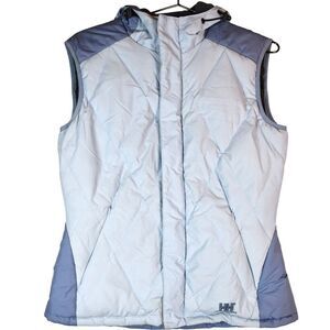 Helly Hansen Vest Women’s M Sky Blue Down Puffer Duck Down Feather Jacket Coat
